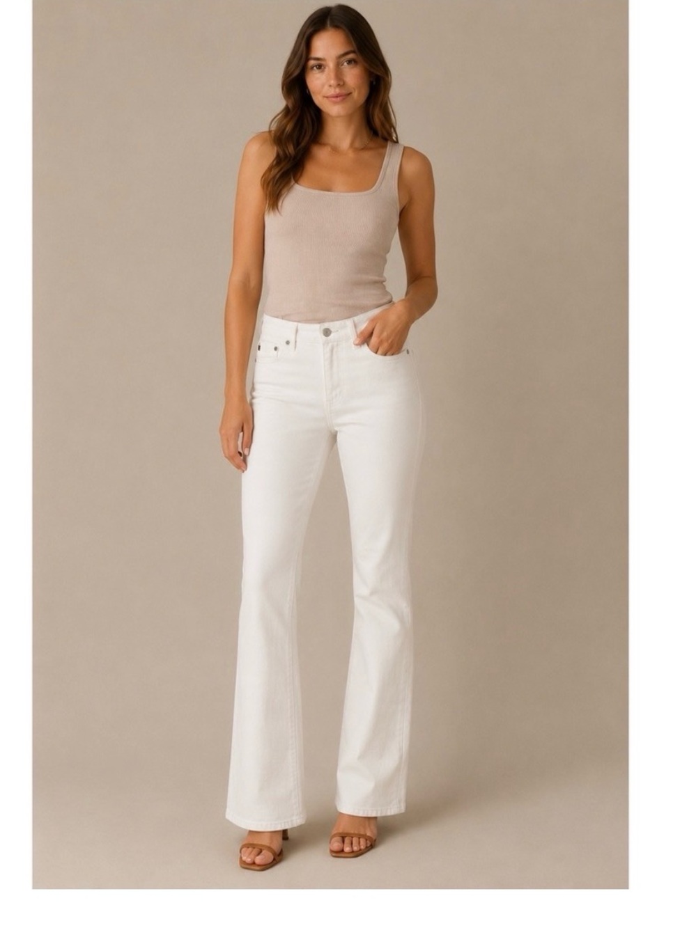 Ag Adriano Goldschmied White High-Rise Flare Jeans